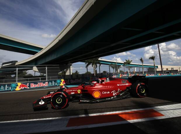 Charles Leclerc im langsamen Teil der Formel-1-Rennstrecke in Miami Charles Leclerc im langsamen Teil der Formel-1-Rennstrecke in Miami