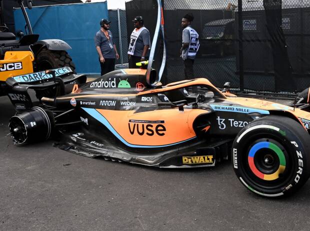 Das Unfallauto von Lando Norris nach dem Crash mit Pierre Gasly