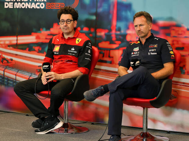 Ferrari-Teamchef Mattia Binotto und Red-Bull-Teamchef Christian Horner vor dem Formel-1-Rennen in Monaco 2022