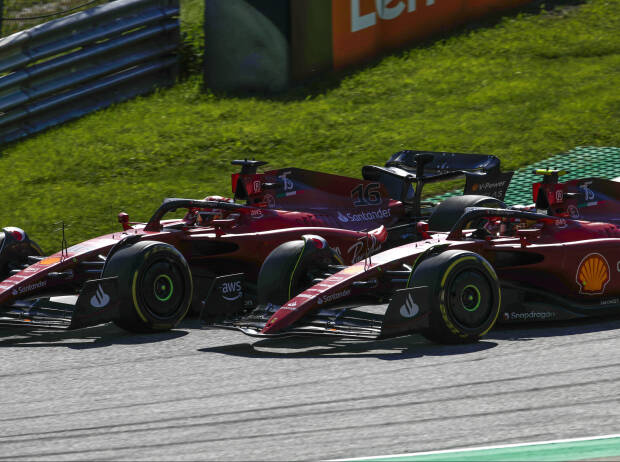 Charles Leclerc und Carlos Sainz (Ferrari F1-75) beim Sprint zum Formel-1-Rennen in Spielberg 2022 Charles Leclerc und Carlos Sainz (Ferrari F1-75) beim Sprint zum Formel-1-Rennen in Spielberg 2022