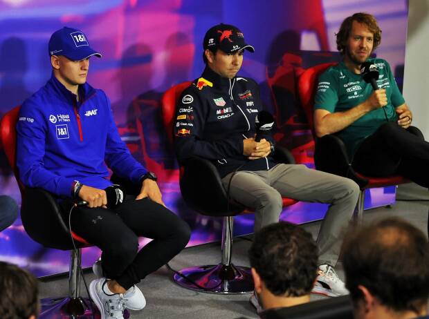 Mick Schumacher, Sergio Perez und Sebastian Vettel Mick Schumacher, Sergio Perez und Sebastian Vettel