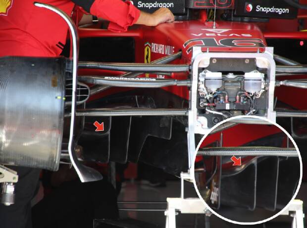Neuer Unterboden am Ferrari F1-75 für den Frankreich-Grand-Prix 2022