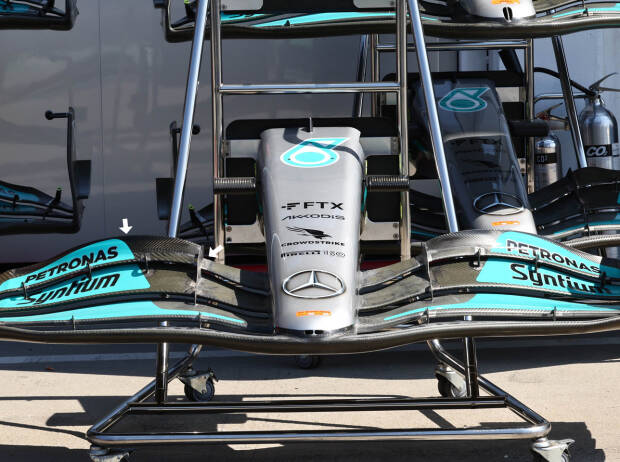 Der Mercedes-Frontflügel beim Grand Prix von Ungarn 2022