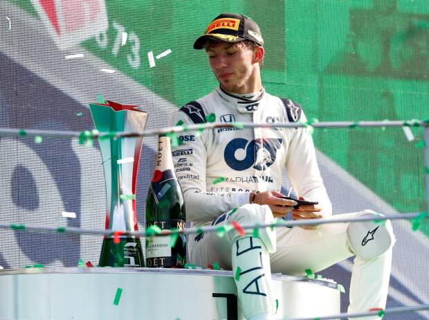 Pierre Gasly bei seinem Formel-1-Sieg in Monza 2020