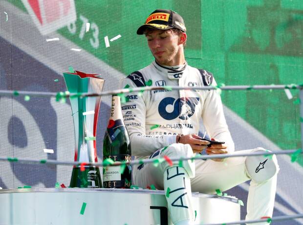 Pierre Gasly bei seinem Formel-1-Sieg in Monza 2020 Pierre Gasly bei seinem Formel-1-Sieg in Monza 2020