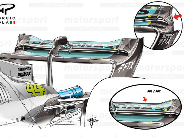 Mercedes rear wing at Monza Mercedes rear wing at Monza