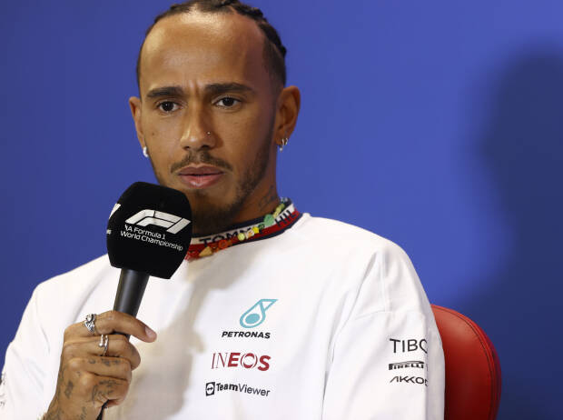 Lewis Hamilton (Mercedes) bei der Pressekonferenz vor dem Formel-1-Rennen in Austin 2022