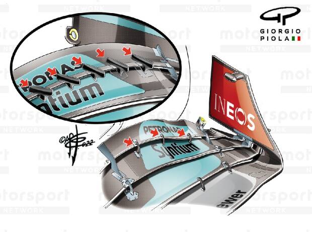 Mercedes-Frontflügel 2022 mit dem Update für Mexiko