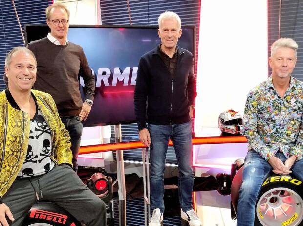 Das Formel-1-Team von RTL: Kai Ebel, Florian König, Christian Danner und Heiko Waßer