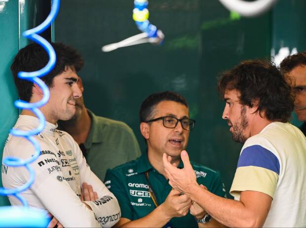 Lance Stroll, Fernando Alonso, Pedro de la Rosa Lance Stroll, Fernando Alonso, Pedro de la Rosa