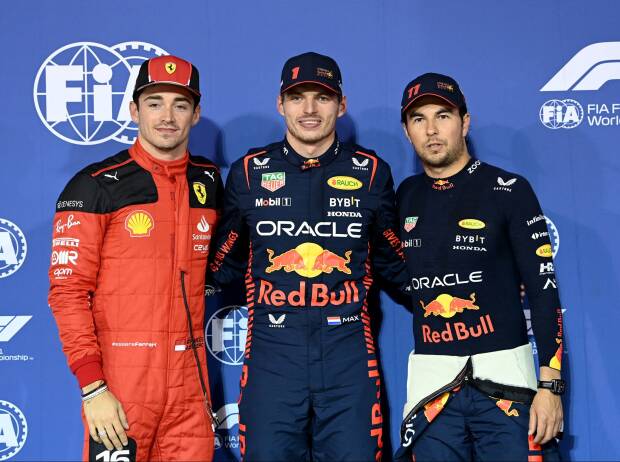 Charles Leclerc, Max Verstappen, Sergio Perez Charles Leclerc, Max Verstappen, Sergio Perez