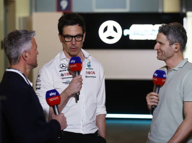 Formel-1-Experte Ralf Schumacher, Toto Wolff (Mercedes) und Peter Hardenacke von Sky Formel-1-Experte Ralf Schumacher, Toto Wolff (Mercedes) und Peter Hardenacke von Sky