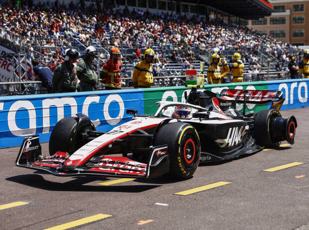 Nico Hülkenberg (Haas VF-23) mit kaputter Felge beim Training zum Formel-1-Rennen in Monaco 2023 Nico Hülkenberg (Haas VF-23) mit kaputter Felge beim Training zum Formel-1-Rennen in Monaco 2023