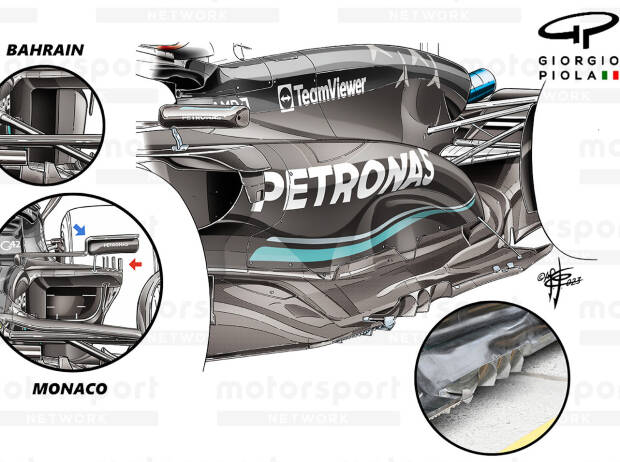 Foto zur News: Formel-1-Technik: Warum  Mercedes' Seitenkasten nur eine Notlösung ist