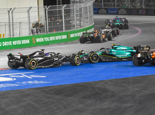 Valtteri Bottas (Alfa Romeo) und Fernando Alonso (Aston Martin) beim Formel-1-Rennen in Las Vegas 2023