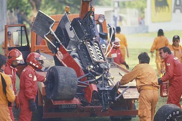 Foto zur News: Rückblick: Bergers Feuerunfall in Imola 1989