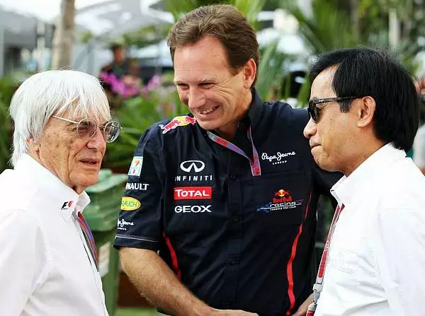 Bernie Ecclestone, Christian Horner Foto zur News: Sportbehörde verkündet: Thai-Grand-Prix kommt 2014