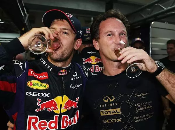 Sebastian Vettel, Christian Horner Foto zur News: Des Weltmeisters Weisheit: Auf den Kater folgte Entspannung