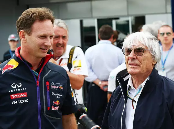Christian Horner, Bernie Ecclestone Foto zur News: Ecclestone will umdenken: Keine stehenden Safety-Car-Starts!