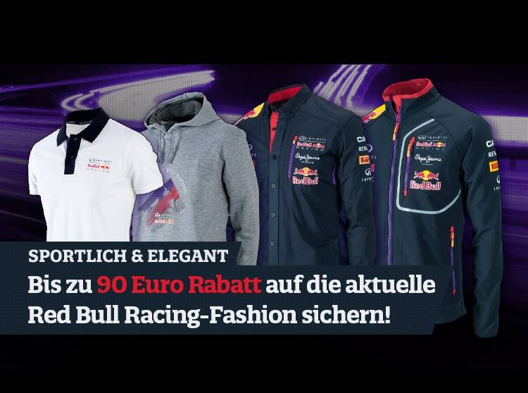Foto zur News: Jetzt bis zu 90 Euro Rabatt auf Red-Bull-Fankleidung sichern!