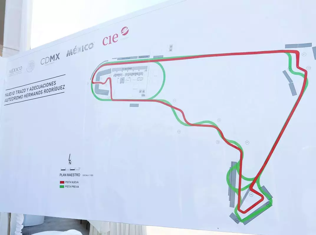 Streckenplan Foto zur News: Mexiko: Modernisierte Formel-1-Strecke ohne Peraltada-Kurve