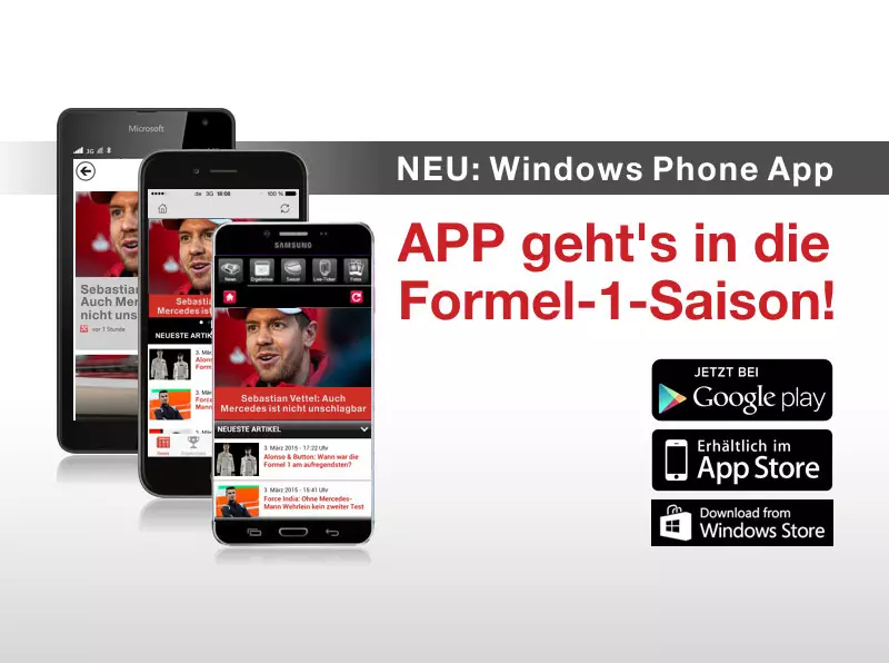 Foto zur News: Achtung Smartphone-User: APP geht's in die neue F1-Saison!