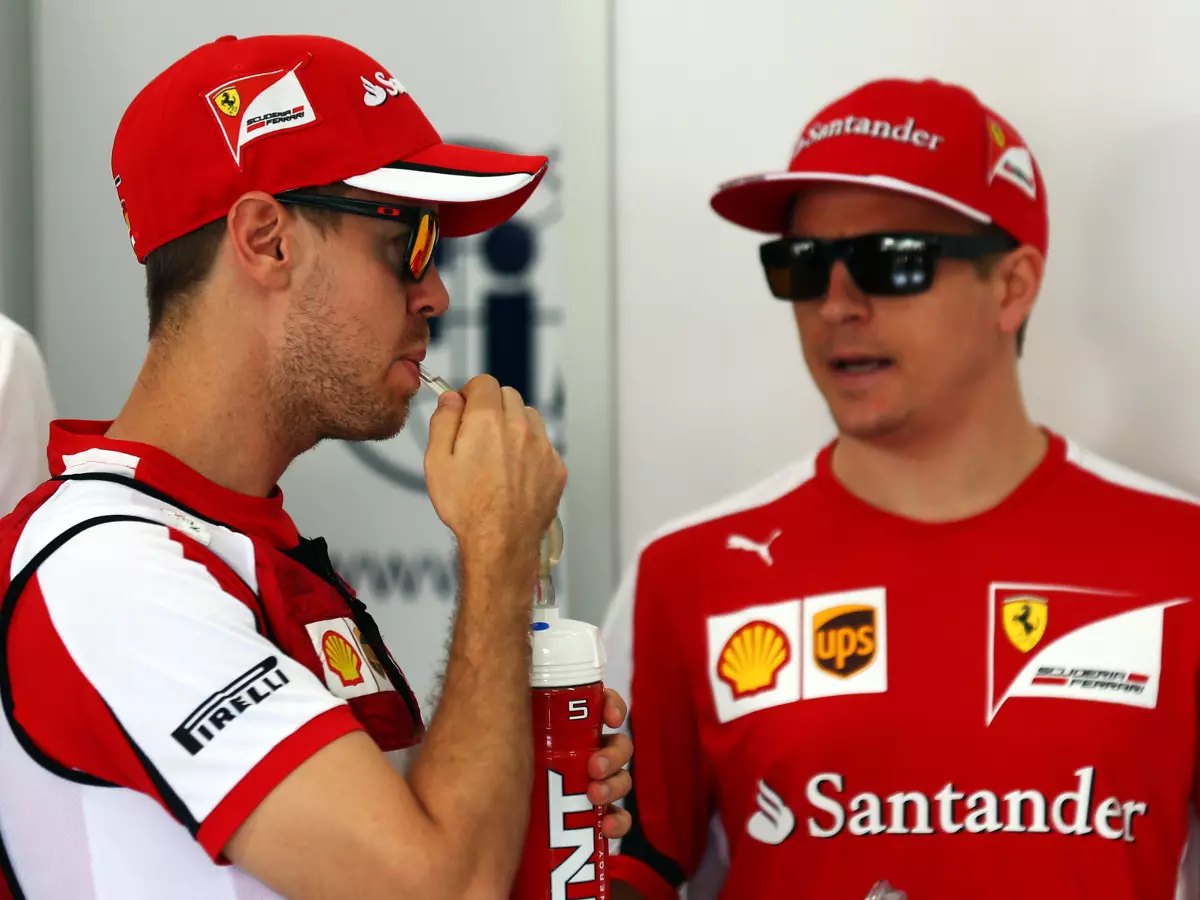 Sebastian Vettel, Kimi Räikkönen Foto zur News: Nach Vettel-Sieg: Muss sich Kimi Räikkönen hinten anstellen?