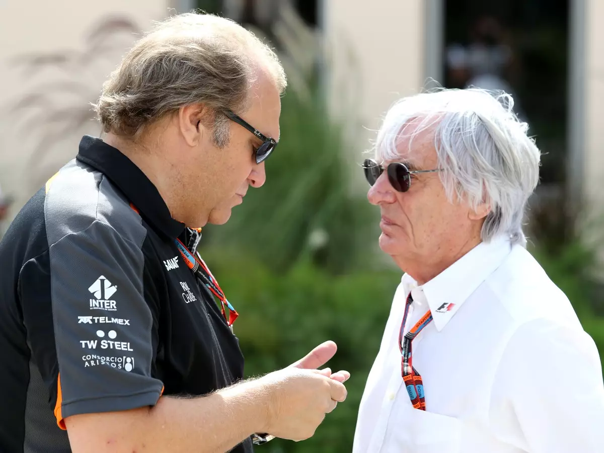 Bernie Ecclestone, Robert Fernley Foto zur News: Geld wird knapp: Force India bittet Ecclestone um Vorschuss