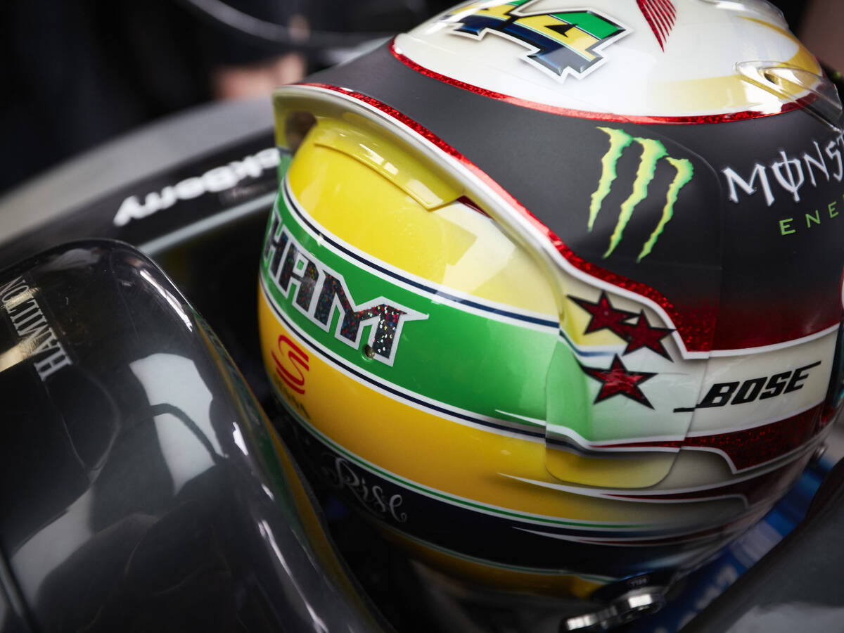 Foto zur News: Trotz Verbot: Lewis Hamilton mit speziellem Helmdesign