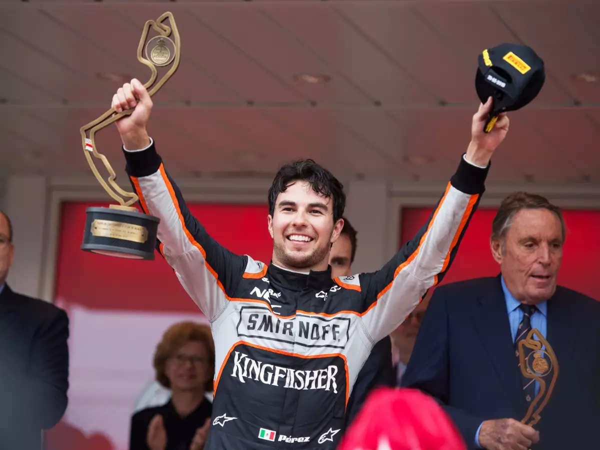 Sergio Perez Foto zur News: Perfekte Strategie: Perez jubelt mit Force India in Monaco