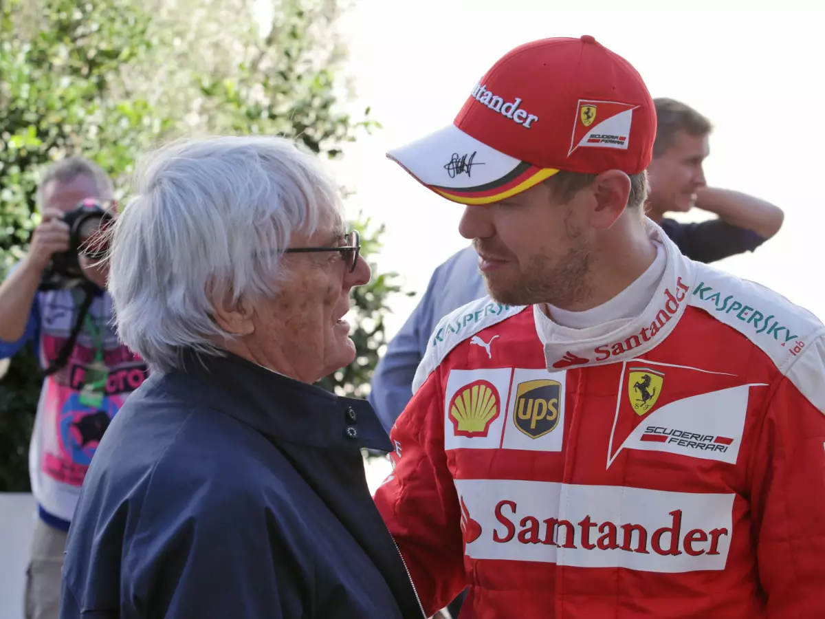 Bernie Ecclestone, Sebastian Vettel Foto zur News: Mauer statt Auslaufzone: Bernie Ecclestone vermisst Risiko