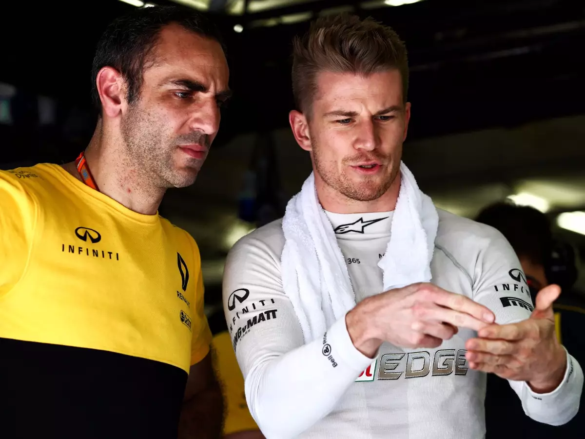 Cyril Abiteboul, Nico Hülkenberg Foto zur News: Nico Hülkenberg: Renault muss erst viertbestes Team werden
