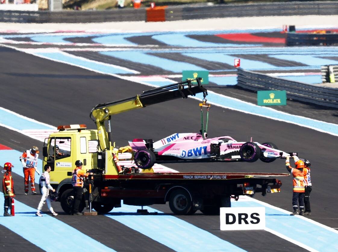 Foto zur News: Force India: Perez verliert Rad, Balance nicht optimal