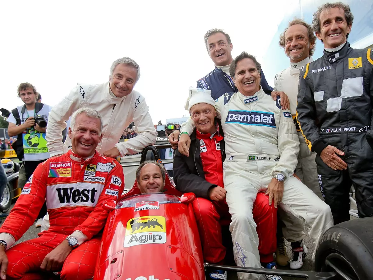 Christian Danner, Riccardo Patrese, Gerhard Berger, Niki Lauda, Jean Alesi, Pierluigi Martini, Alain Prost Foto zur News: Liberty plant Legendenrennen: "Historie ist uns wichtig"