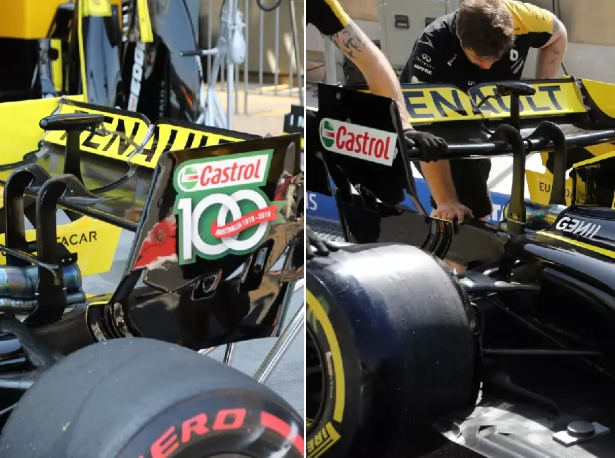 Renault-Heckflügel Foto zur News: Renault: Neuer Heckflügel in Bahrain, neues Chassis für Daniel Ricciardo