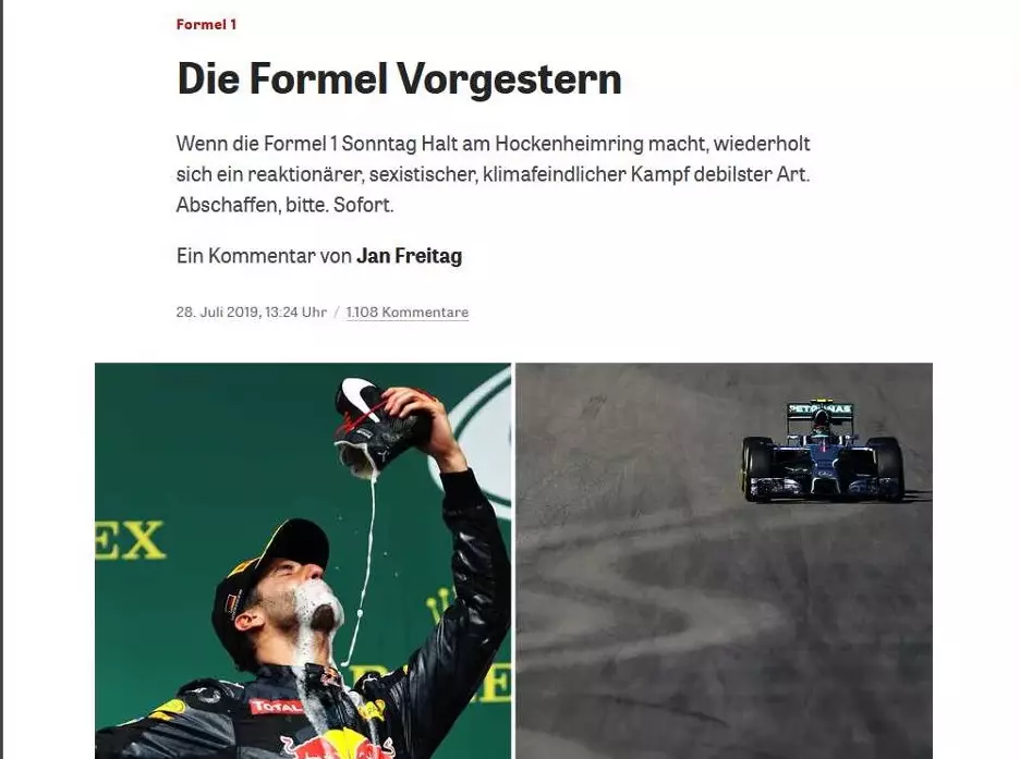 Foto zur News: Kommentar zur "Formel Vorgestern": Das war echt daneben!