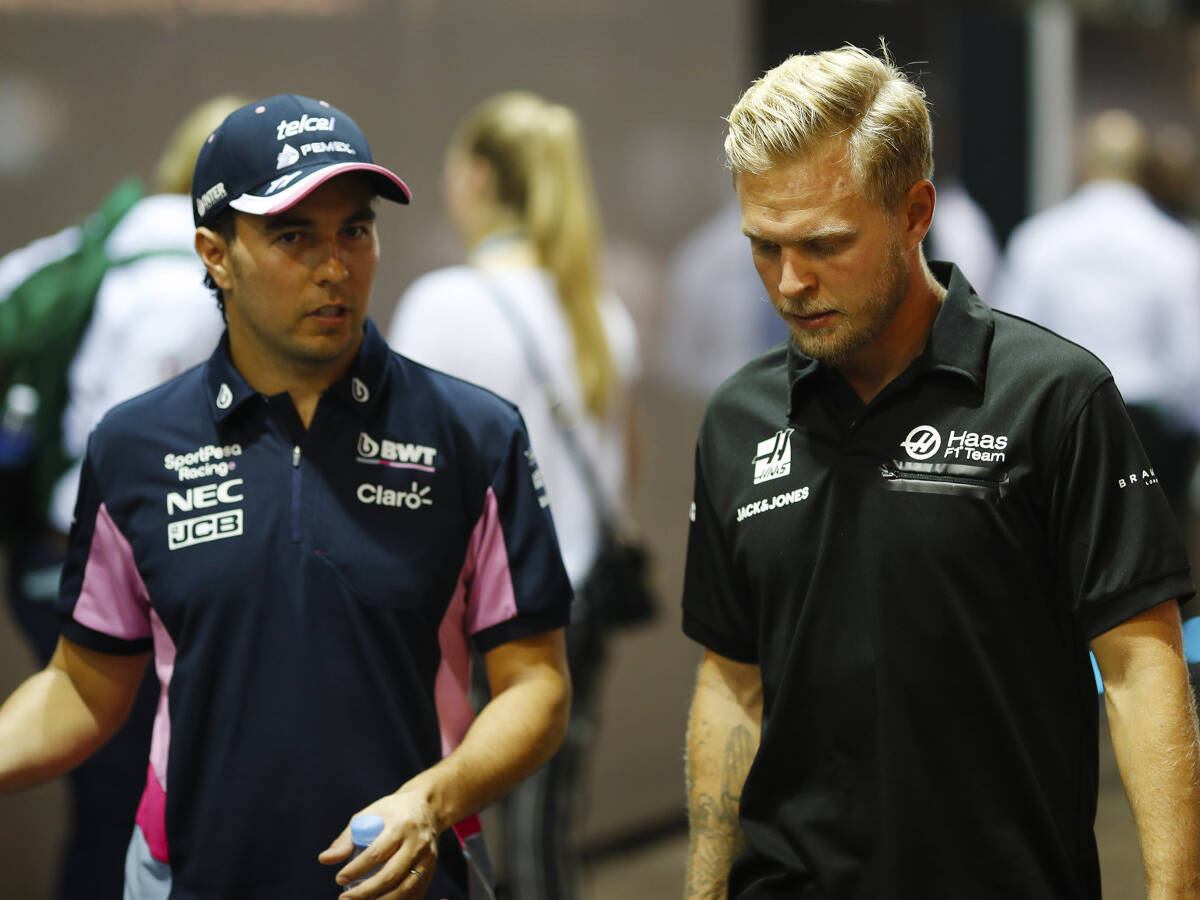 Foto zur News: Gefährliche Szene mit Magnussen: Verwarnung für Sergio Perez