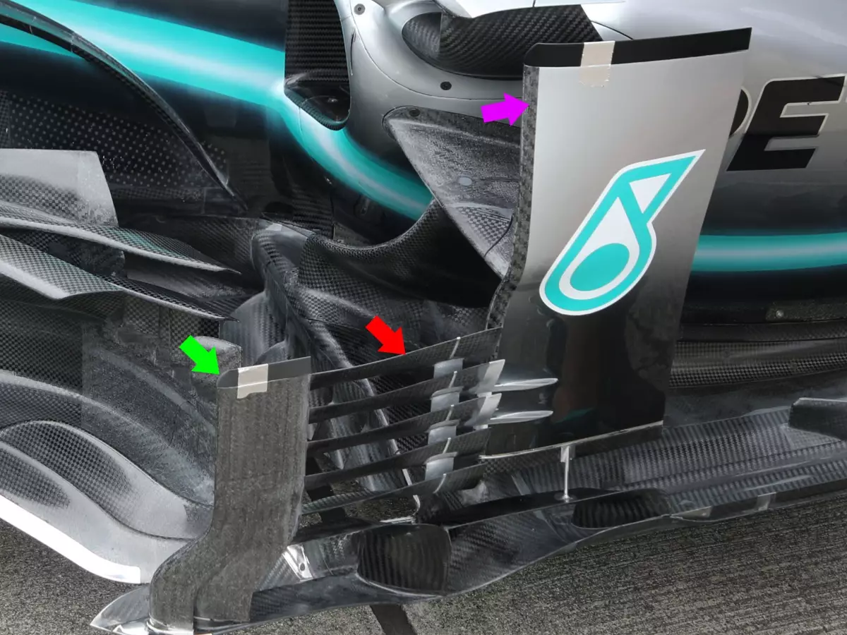 Foto zur News: Formel-1-Technik Suzuka: Mercedes rüstet bei Bargeboards nach