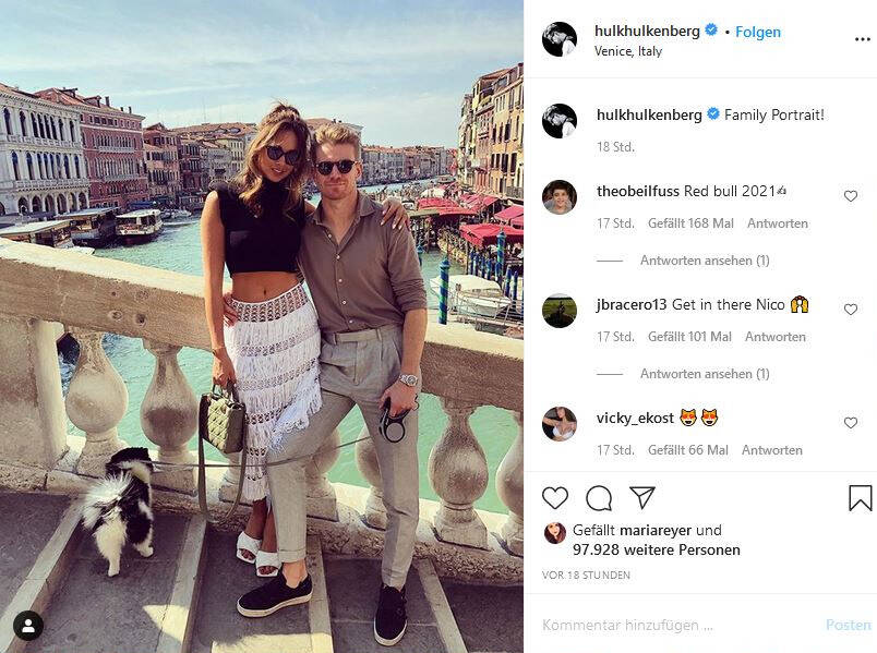 Foto zur News: Urlaubsgrüße aus Venedig: Nico Hülkenberg hat sich verlobt!