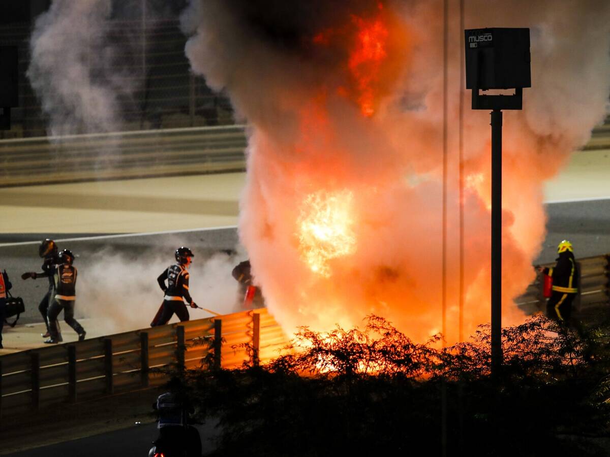Foto zur News: Romain Grosjean: Warum er im Feuer fast nichts sehen konnte