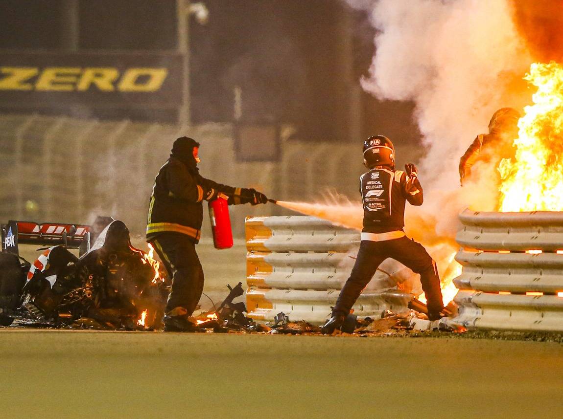 Foto zur News: Sportwarte nach Einsatz beim Feuerunfall von Grosjean befördert