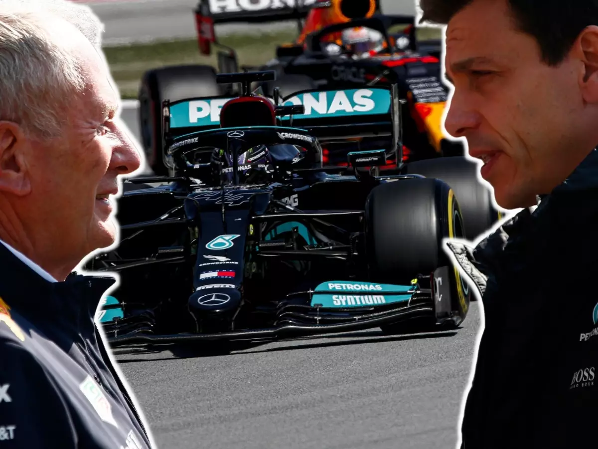Helmut Marko, Lewis Hamilton, Max Verstappen, Toto Wolff Foto zur News: Helmut Marko exklusiv: "Toto sollte auf seine Vorderflügel schauen"