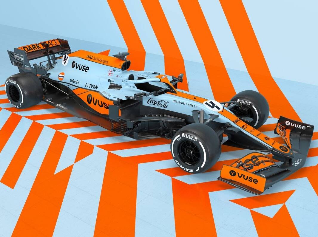 Foto zur News: Retro-Lackierung für Monaco: McLaren fährt in klassischen Gulf-Farben