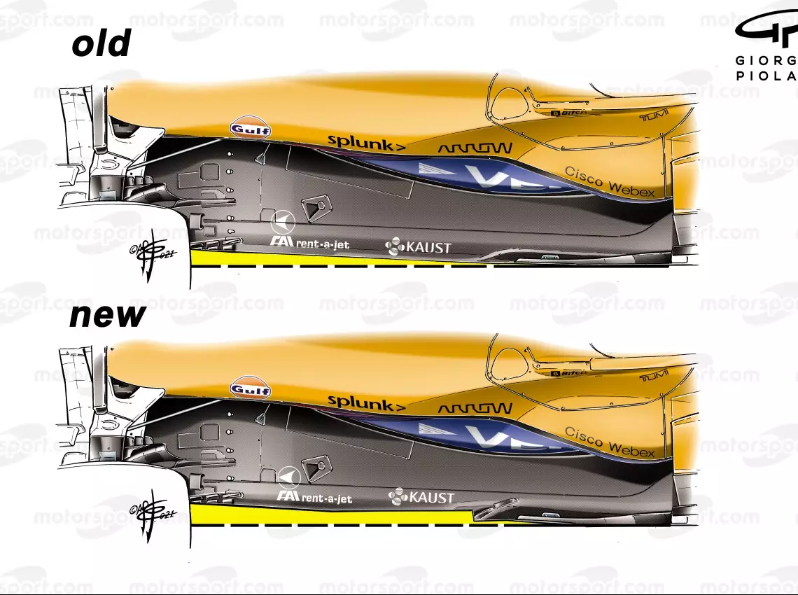 Foto zur News: Formel-1-Technik: McLaren mit Updates als Mercedes-Herausforderer