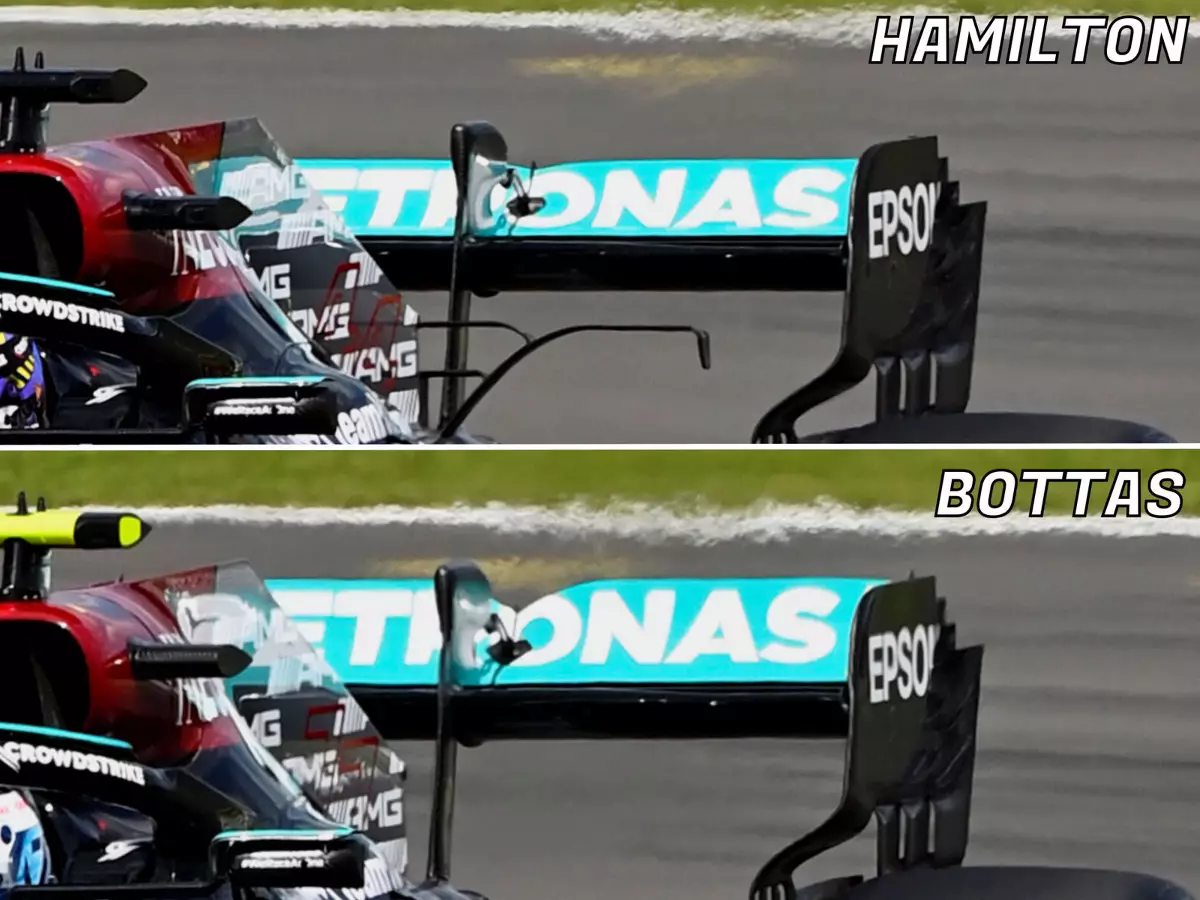 Die Mercedes-Heckflügel von Lewis Hamilton und Valtteri Bottas beim Formel-1-Rennen in Silverstone im Vergleich Foto zur News: Formel-1-Technik: Der Einfluss des Heckflügels auf den Titelkampf