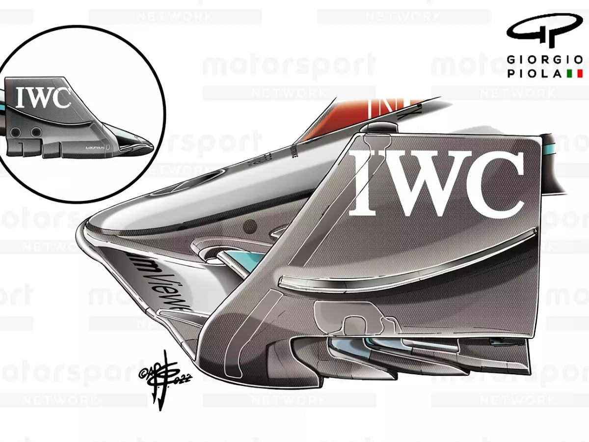 Frontflügel-Details am Mercedes W13 beim Formel-1-Rennen 2022 in Miami Foto zur News: Formel-1-Technik: Das außergewöhnliche Mercedes-Update