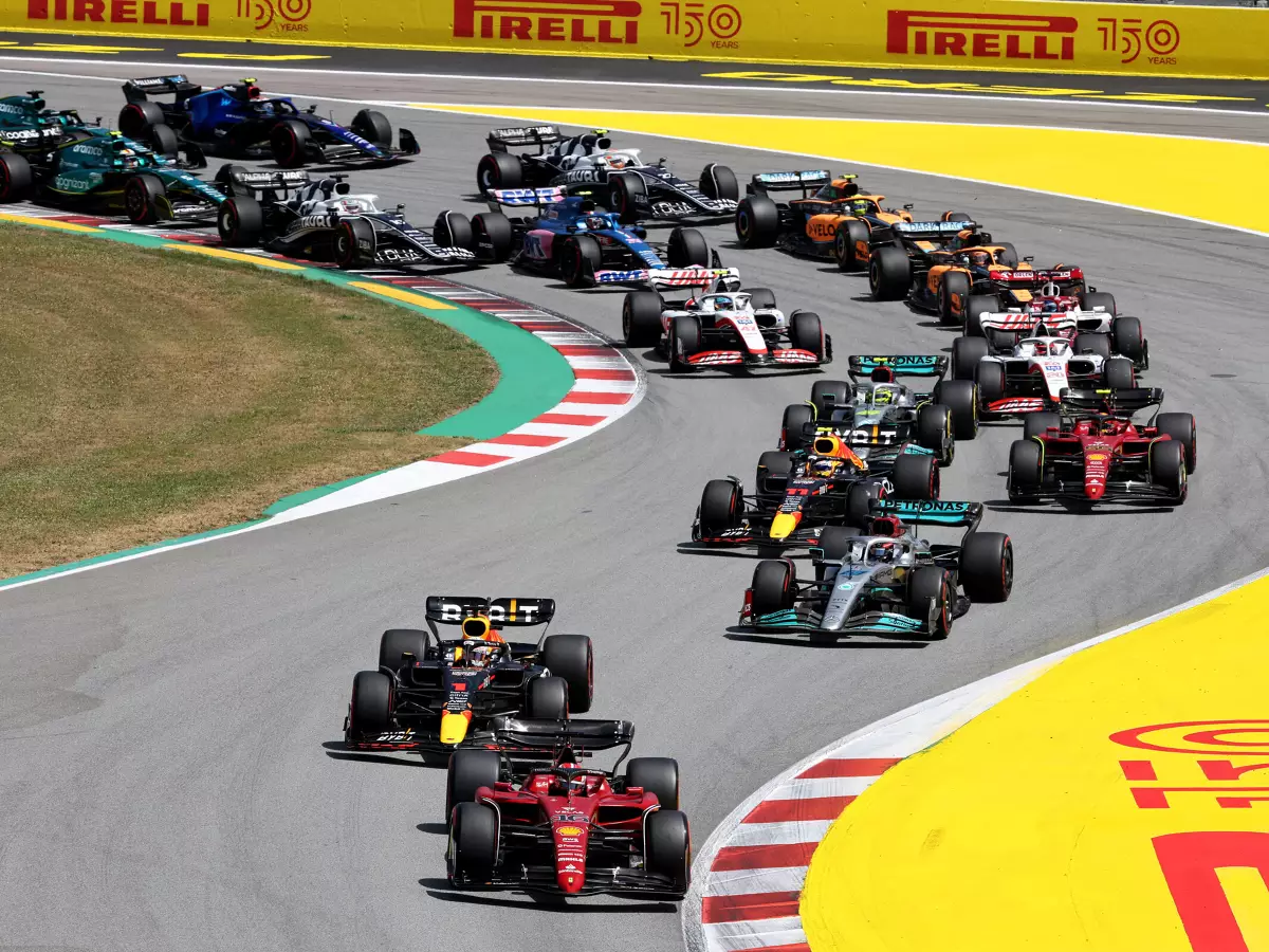 Charles Leclerc, Max Verstappen, George Russell, Sergio Perez, Carlos Sainz, Lewis Hamilton, Kevin Magnussen, Mick Schumacher Foto zur News: TV-Quoten Barcelona 2022: ORF feiert Spanien-Rekord