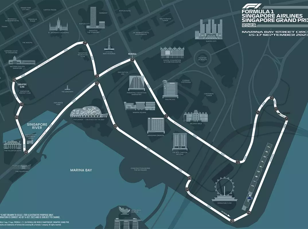 Foto zur News: Neues Singapur-Streckenlayout für 2023: Rundenzeit circa 15 Sekunden schneller!