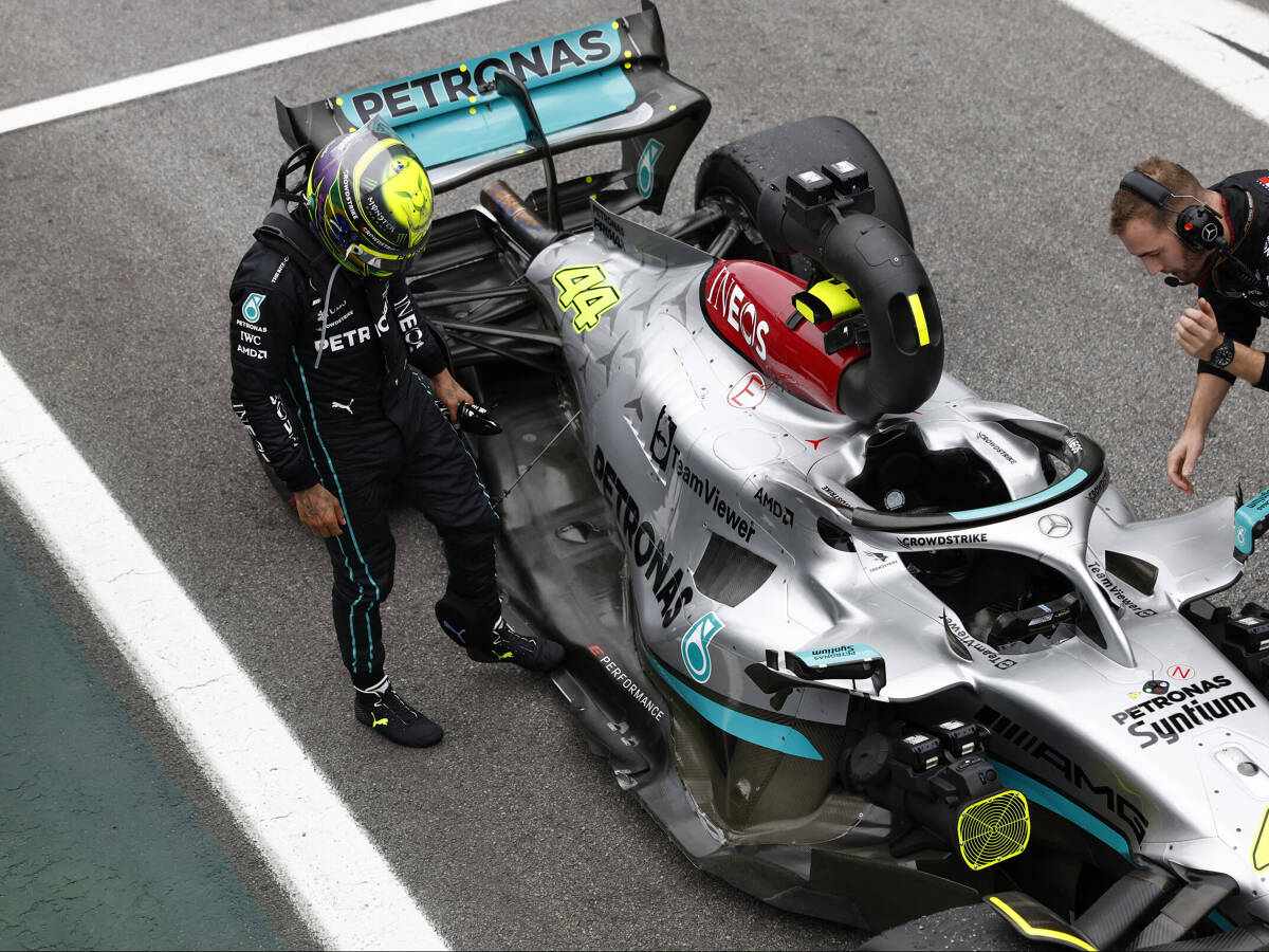 Foto zur News: Mercedes: Schaden an Hamiltons Auto in Brasilien war nicht groß