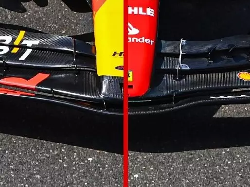 Foto-Vergleich zwischen Red Bull RB19 und Ferrari SF-23 in der Formel-1-Saison 2023 Foto zur News: So unterscheidet sich der Red Bull RB19 von den anderen Formel-1-Autos 2023